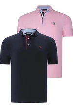 DUAL SET T8582 DEWBERRY MENS T-SHIRT-NAVY BLUE-PINK