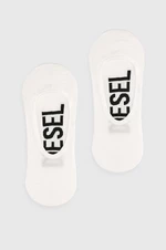 Ponožky Diesel SKM-HIDEPAT-TWOPACK SOCKS 2PACK 2-pak pánske, biela farba, 00S0MG.0IQAS