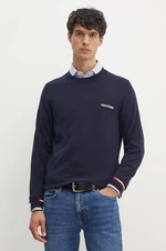 Bavlněný svetr Tommy Hilfiger tmavomodrá barva, lehký