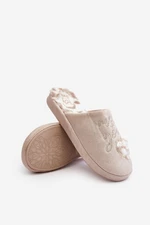 Beige women's shiny slippers Geraja