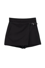 Trendyol Black Belt Detailed Woven Short Skirt