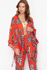 Trendyol Floral Patterned Mini Woven Ruffle Kimono&amp;Kaftan