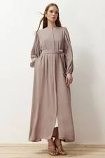 Trendyol Beige Balloon Sleeve Woven Cap & Abaya