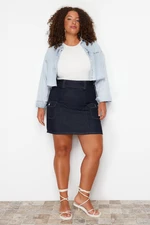 Trendyol Curve Dark Blue Pocket Mini Denim Skirt