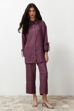 Trendyol Damson Linen Look Woven Two Piece Set