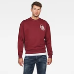 G-STAR Sweatshirt - Graphic 11 stor r sw ls burgundy red