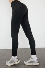 Trendyol Black Full Length Knitted Sports Tights with Pocket Detail