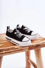 Kids fabric sneakers BIG STAR KK374049 Black and white