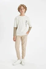 DEFACTO Boy's Elastic Waist Leg Pocket Jogger School Sweatpants