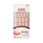 KISS Akrylové nehty - francouzká manikúra pro přirozený vzhled Salon Acrylic French Nude 64268 28 ks