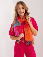 Women's scarf with colorful fringes