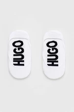 Ponožky HUGO 2-pak dámske,biela farba,50491526