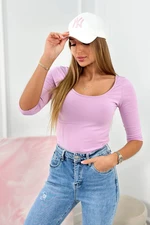 Blouse with round neckline light purple