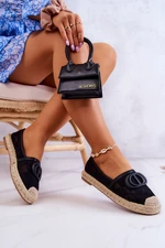 Women's lace espadrilles with Black Summer Dream decoration