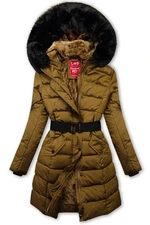 Winterjacke mit Gürtel Braun