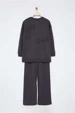 Trendyol Anthracite Ribbon Detailed Oversize Tracksuit