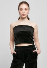 Women's short velvet top black