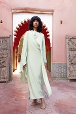 Trendyol Light Green Shawl Detailed Evening Dress