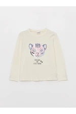 LC Waikiki Crew Neck Printed Long Sleeve Girls' T-Shirt