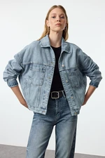 Trendyol Blue Oversize Denim Jacket