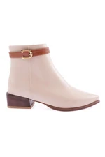 DGN Pm161-k0018 Pointed Toe Ankle Belt Detailed Short Heeled Women's Boots