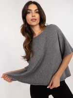 Dark grey basic sweater of oversize cut