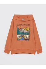 LC Waikiki Hooded Printed Long Sleeve Boys' T-Shirt