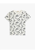 Koton T-Shirt Palm Tree Printed Short Sleeve Crew Neck Cotton