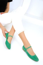 Soho Women's Green Suede Flats 18896