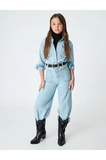 Koton Wide Leg Jeans with Pockets Cotton - Wide Leg Jeans