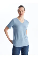 LC Waikiki V-Neck Plain Short Sleeve Women's T-Shirt