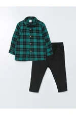 LC Waikiki Plaid Patterned Baby Boy 3-Piece Set