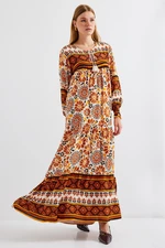 Bigdart 1947 Patterned Long Dress - T. Brown