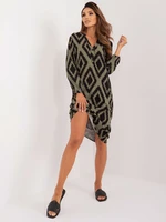 Khaki patterned viscose dress SUBLEVEL