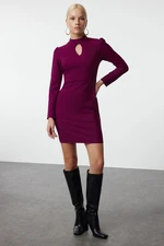 Trendyol Plum Mini Woven Collar Detailed Woven Dress