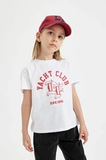 DEFACTO Girl's Printed Short Sleeve T-Shirt