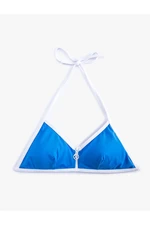 Koton Triangle Bikini Top with Zipper Pile Detail