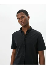 Koton Summer Shirt Short Sleeve Classic Collar Textured Buttoned