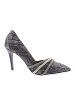 DGN Ysf-07-23y Women's Silver Stone Band Evening Dress Shoes