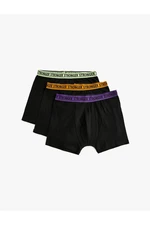 Koton 3-Piece Boxer Set Slogan Printed Cotton