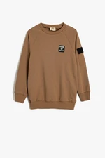 Koton Sweatshirt Pocket Detailed Crew Neck Long Sleeve Cotton Raised