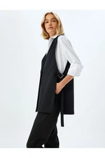 Koton Single Button Belted Blazer Vest