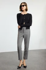 Trendyol Gray Plaid Cigaratte Woven Trousers