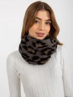 Women's winter scarf with pattern - gray