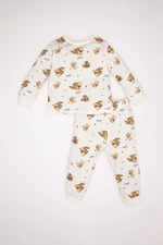 DEFACTO Baby Boy Disney Winnie The Pooh Long Sleeve Top Long Bottom Cotton Pajama Set