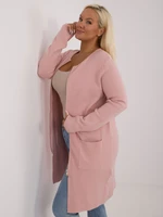 Light pink sweater with long sleeves plus size