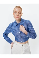 Koton Crop Shirt Long Sleeve Classic Collar Cotton