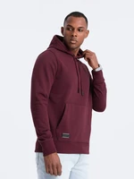 Ombre BASIC men's cotton sweatshirt kangaroo hoodie - maroon