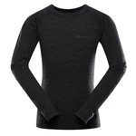 Children's merino wool T-shirt ALPINE PRO MERENO black