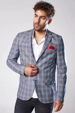 Dark blue men's plaid jacket Dstreet